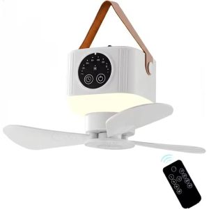 Přenosný stropní ventilátor se světly a dálkovým ovládáním